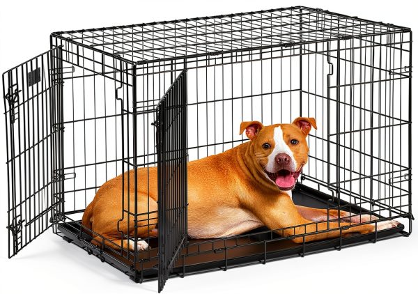 MidWest Dog Crate Secure Foldable Pet Crate for Medium Large-0