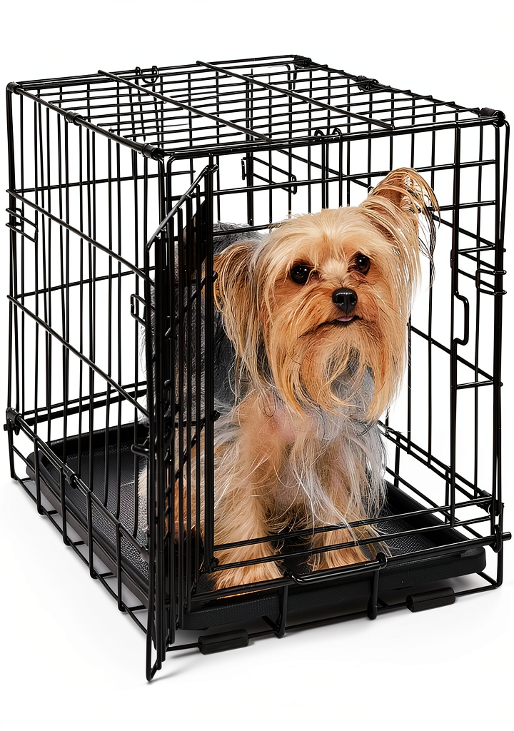 Installing MidWest iCrate Dog Crate 18 Inch Black Secure Pet Home on a wooden desk