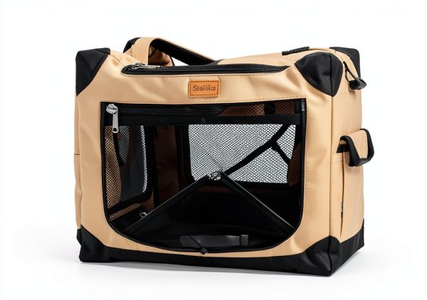 Garnpet Collapsible Dog Crate Portable Beige Pet Crate-3