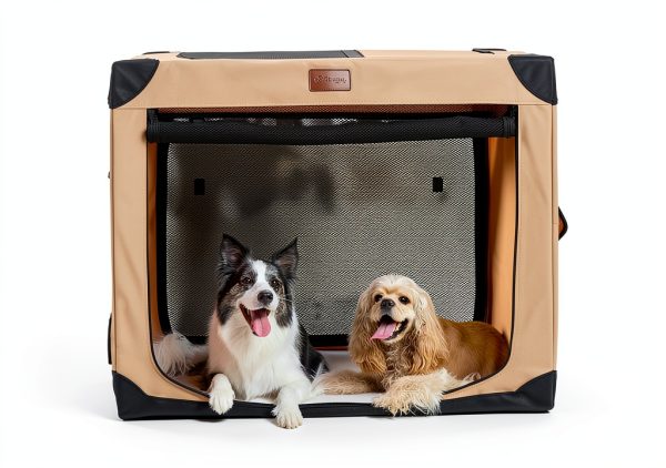 Garnpet Collapsible Dog Crate Portable Beige Pet Crate-7