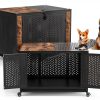 Rexwelten Dog Crate Rustic Brown Heavy Duty Enclosed Design-5