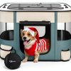 Siedihit Pet Playpen Foldable Mesh Travel Crate for Dogs-0