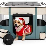 Siedihit Pet Playpen Foldable Mesh Travel Crate for Dogs-0