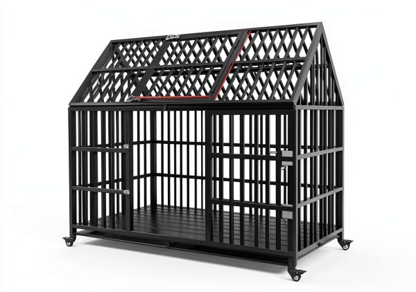 Snimoy Heavy Duty Dog Crate Durable Metal Large Pet Kennel-2