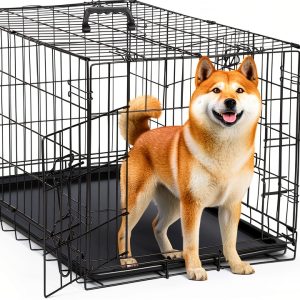 Simple Deluxe Dog Crate Double Door Foldable Pet Cage-0