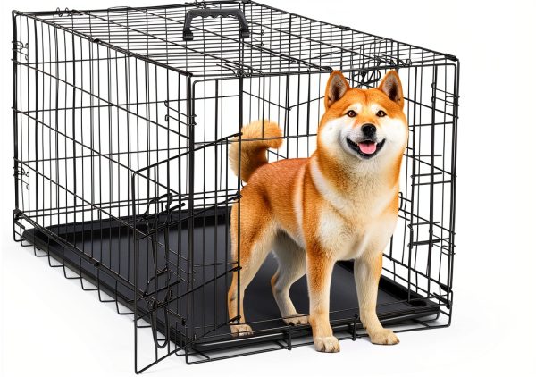 Simple Deluxe Dog Crate Double Door Foldable Pet Cage-0