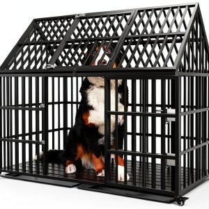 Snimoy Heavy Duty Dog Crate Durable Metal Large Pet Kennel-0