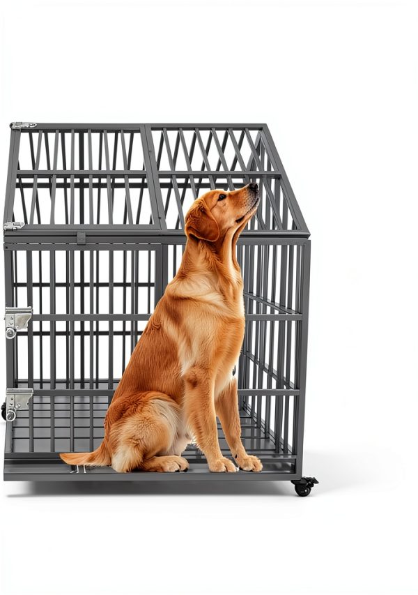 Snimoy Heavy Duty Dog Crate Durable Metal Large Pet Kennel-1
