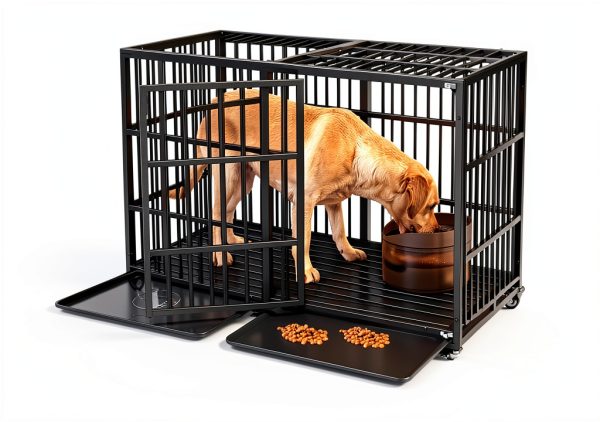 Snimoy Dog Crate Large Sturdy Chew Resistant Pet Cage-4