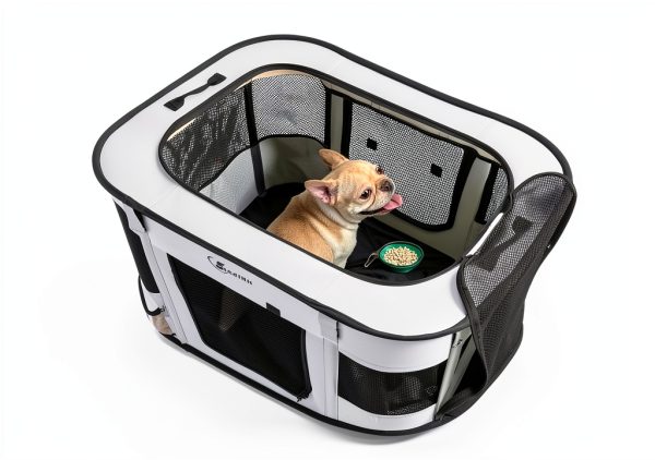 Siedihit Pet Playpen Foldable Mesh Travel Crate for Dogs-5