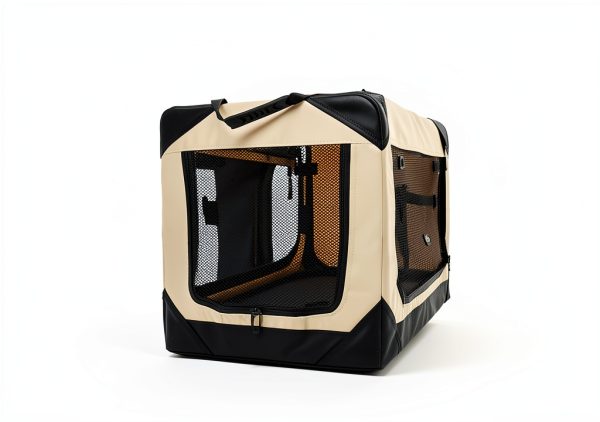 Garnpet Collapsible Dog Crate Portable Beige Pet Crate-1