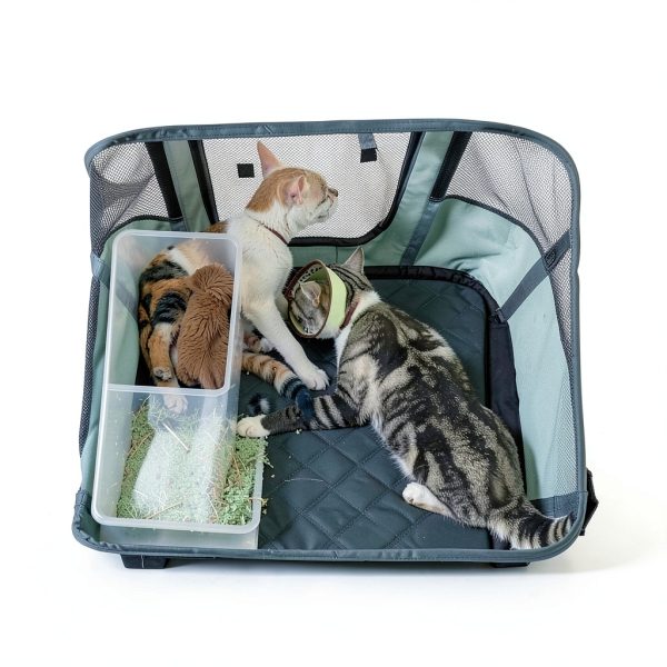 Siedihit Pet Playpen Foldable Mesh Travel Crate for Dogs-2