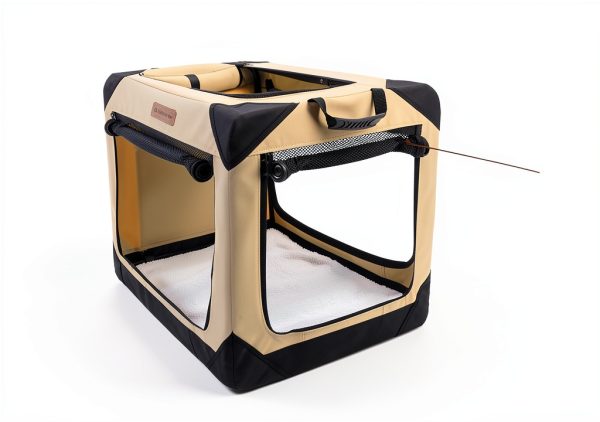 Garnpet Collapsible Dog Crate Portable Beige Pet Crate-5