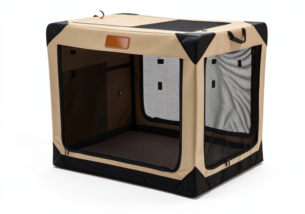 Garnpet Collapsible Dog Crate Portable Beige Pet Crate-8