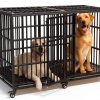 Snimoy Dog Crate Large Sturdy Chew Resistant Pet Cage-1