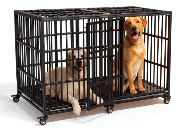 Snimoy Dog Crate Large Sturdy Chew Resistant Pet Cage-1
