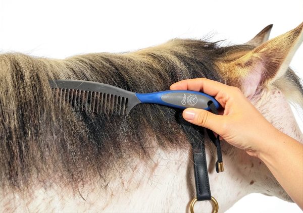 Oster Equine Care Series Mane & Tail Comb Blue Rubber Grip 1 Size-1