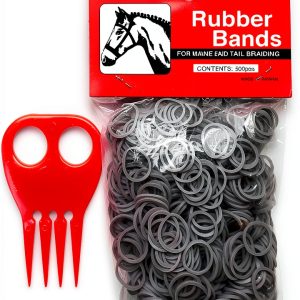 Partrade Horse Mane Braiding Bundle – Gray ManeTail Bands & Comb-0
