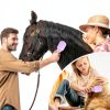 Horse Mane and Tail Brush by UYLKM Large Square Head Non‑Slip Handle-6