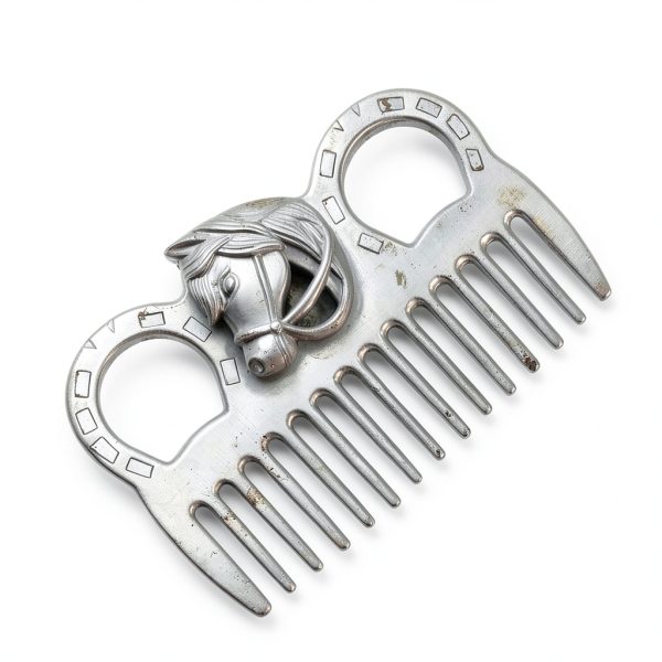 Metal Horse Comb 4in Stainless Silver Mane Tail Grooming by Cyrank-4