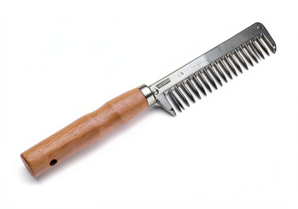 Weatherbeeta Roma Wood Handle Aluminium Pulling Comb for Horses-1