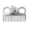 Metal Horse Comb Mane & Tail Grooming Tool Ergonomic Handle-4