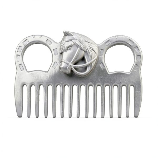 Metal Horse Comb Mane & Tail Grooming Tool Ergonomic Handle-4