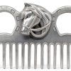 Metal Horse Comb 4in Stainless Silver Mane Tail Grooming by Cyrank-7