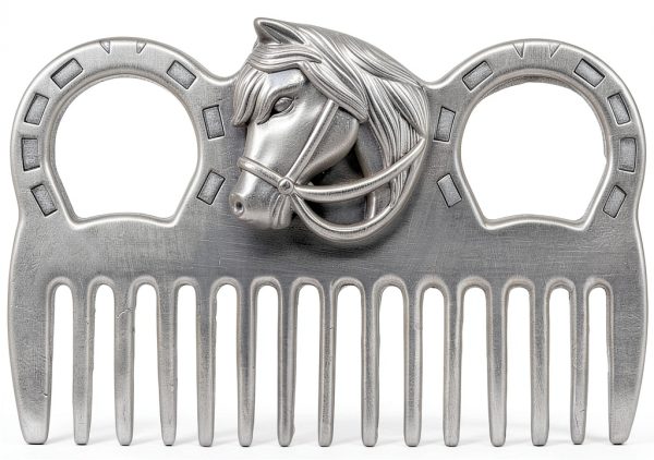 Metal Horse Comb 4in Stainless Silver Mane Tail Grooming by Cyrank-7