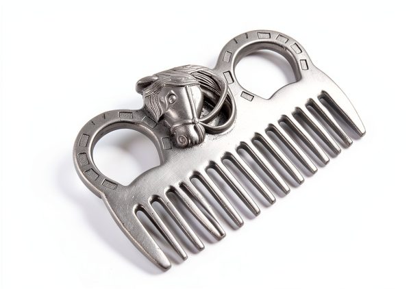 Metal Horse Comb 4in Stainless Silver Mane Tail Grooming by Cyrank-1