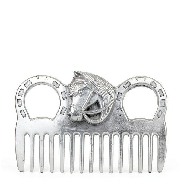 Metal Horse Comb Mane & Tail Grooming Tool Ergonomic Handle-0