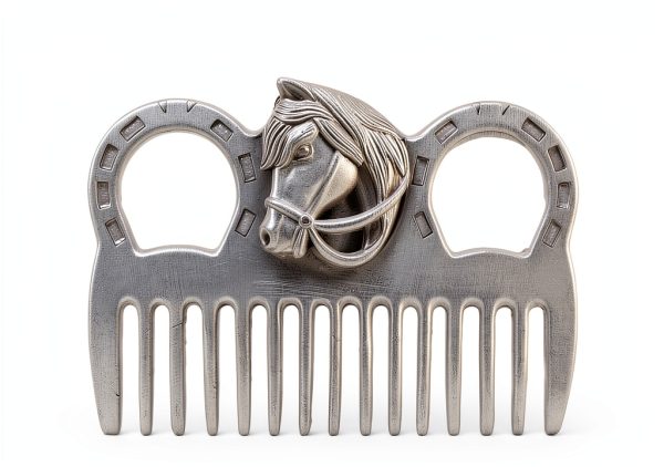 Metal Horse Comb 4in Stainless Silver Mane Tail Grooming by Cyrank-6
