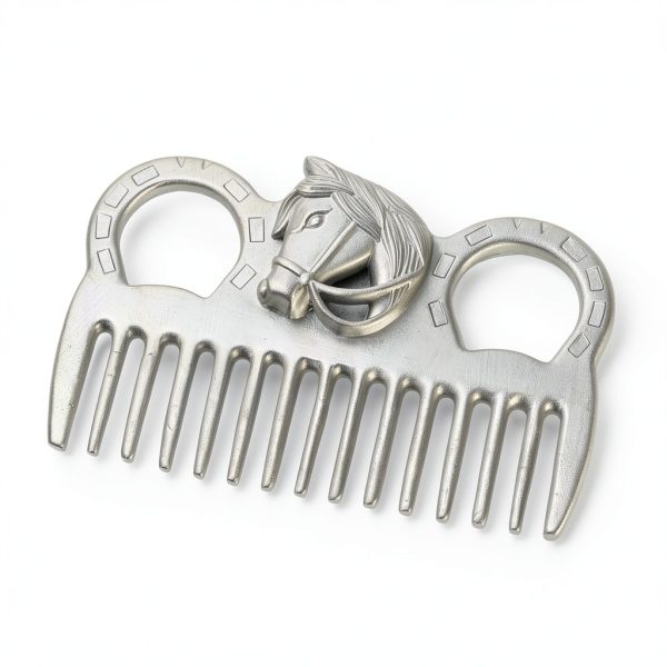 Metal Horse Comb 4in Stainless Silver Mane Tail Grooming by Cyrank-3