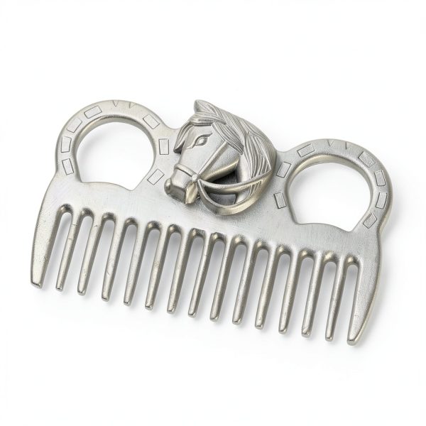 Metal Horse Comb Mane & Tail Grooming Tool Ergonomic Handle-6