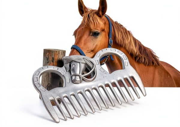 Metal Horse Comb 4in Stainless Silver Mane Tail Grooming by Cyrank-5