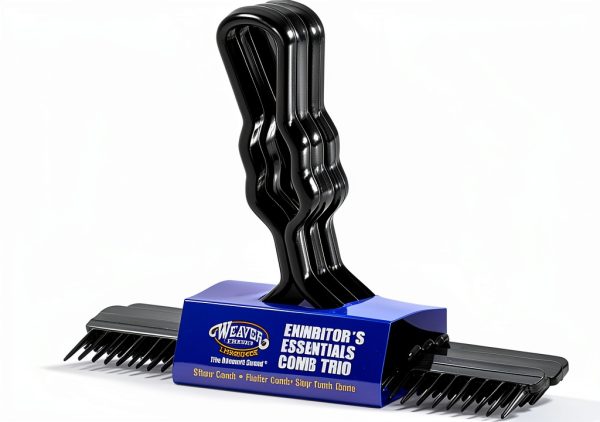 Weaver Leather Exhibitor's Essentials Comb Trio Medium Black Plastic-0