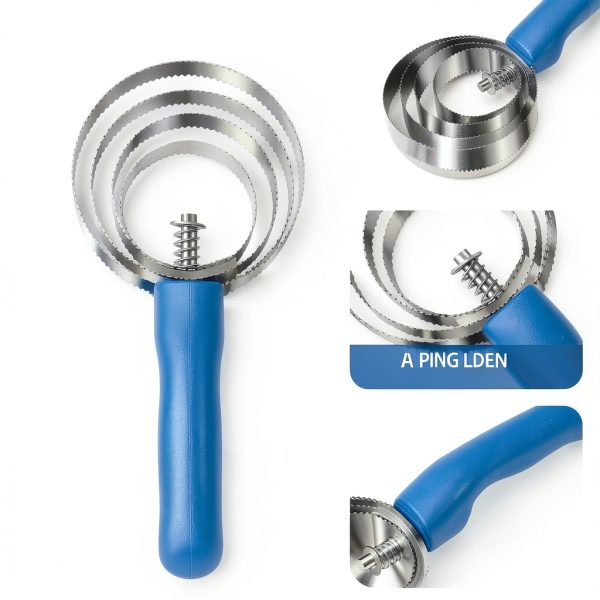 4 Rings Double Sided Curry Comb MetVot Grooming – Blue & Black-2